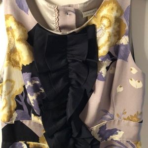 Floral sleeveless dress with ruffle